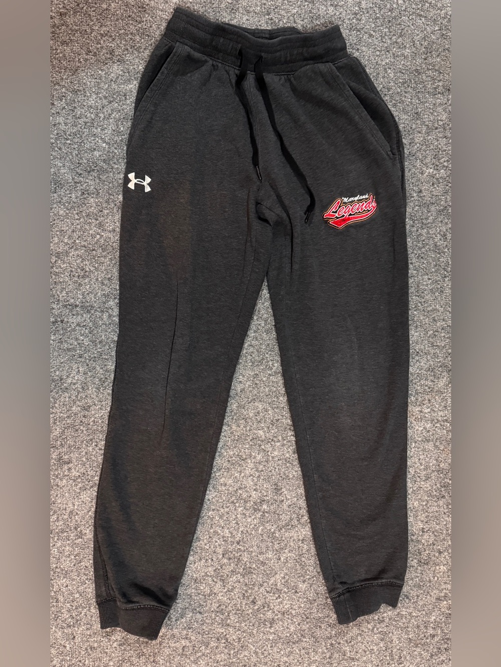 Under Armour Sz S Maryland Legends Travel Baseball Dark Grey Sweatpants Jogger